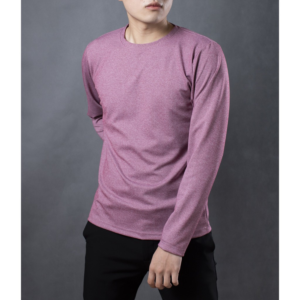 Áo thun dài tay nam cổ tròn LADOS - 9032 với chất vải cotton muối tiêu dày nhưng cực mịn và mát mẻ | BigBuy360 - bigbuy360.vn