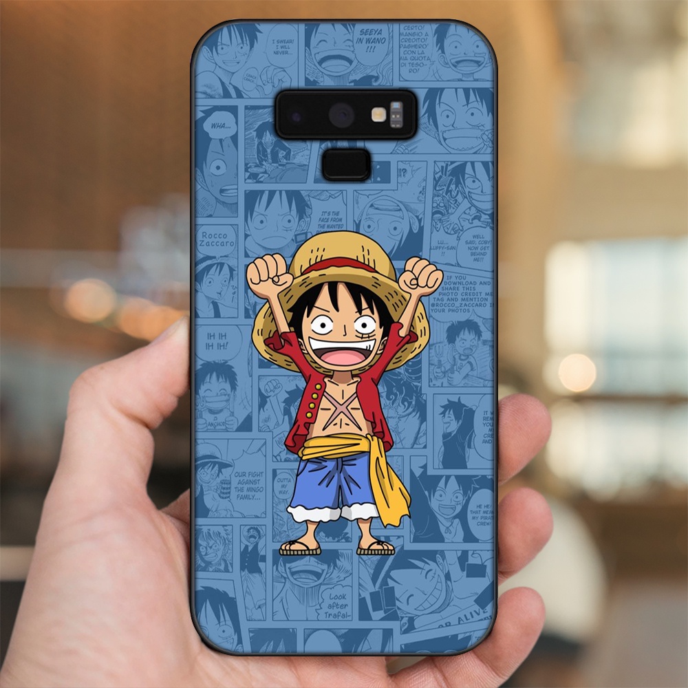 Ốp lưng Samsung Note 9 viền đen in hình Luffy One Piece