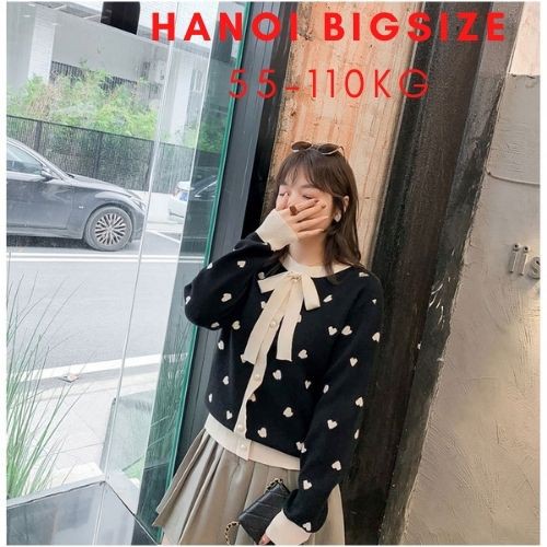 Áo len form rộng cổ nơ cho nữ 65-100kg | BigBuy360 - bigbuy360.vn