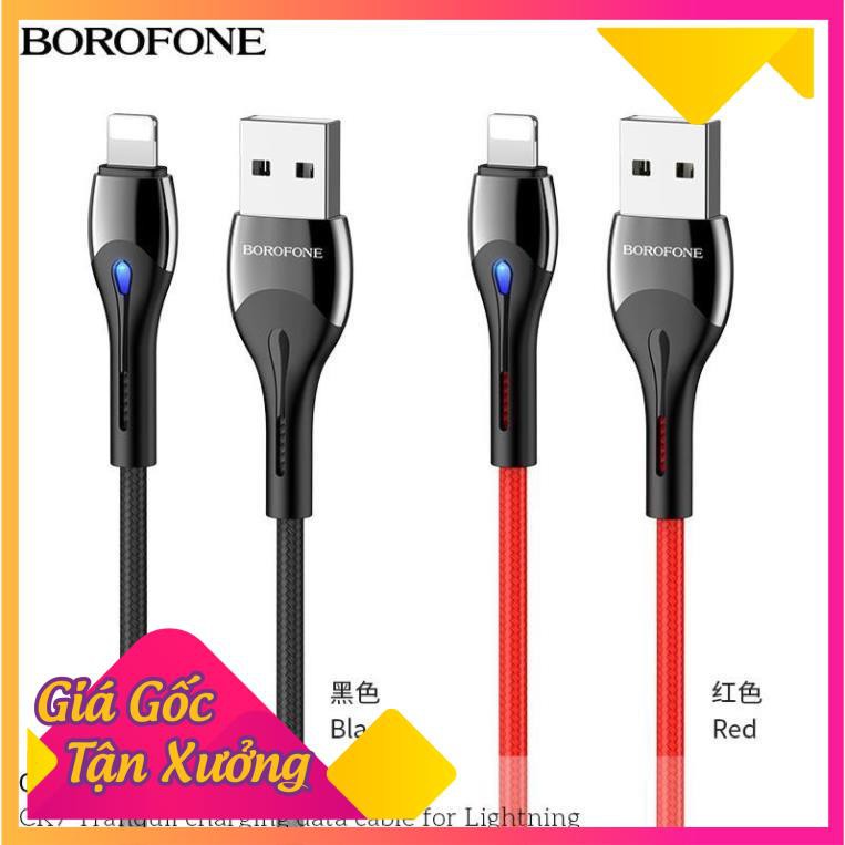 Cáp sạc dù có đèn led Borofone CK7 hàng chính hãng (iphone,android, type c)