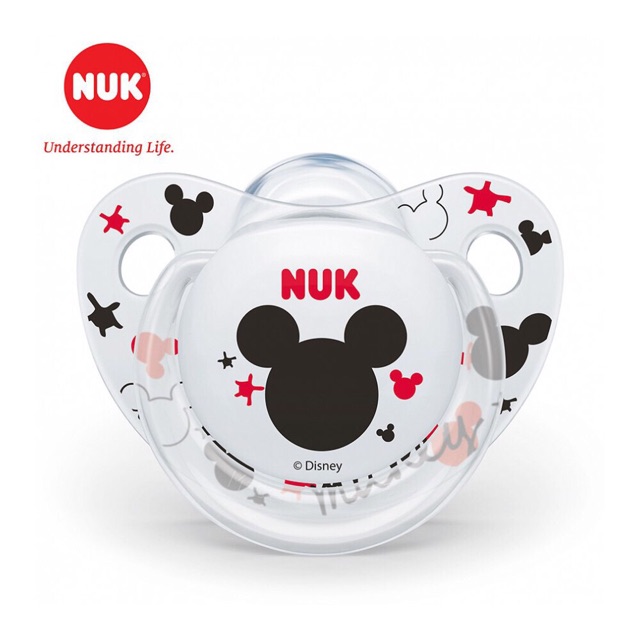 Ti giả NUK / ti ngậm NUK silicone Mickey Sleeptime bộ 2 chiếc có nắp đậy.