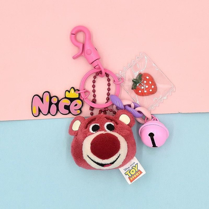 Móc Khóa Hình Gấu Dâu Tây Hoạt Hình Dễ Thương