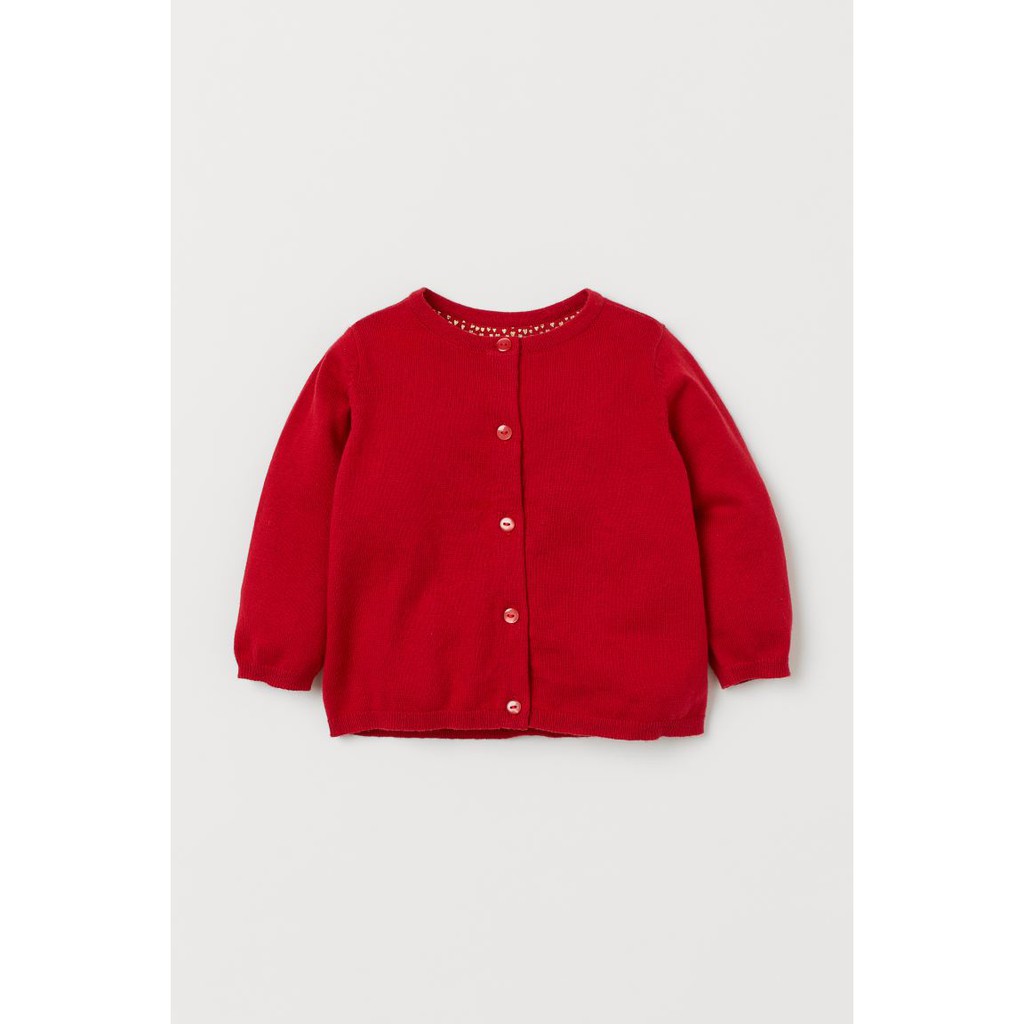 Áo cardigan đỏ HM H&amp;M size 6m-4y_hàng chính hãng Anh