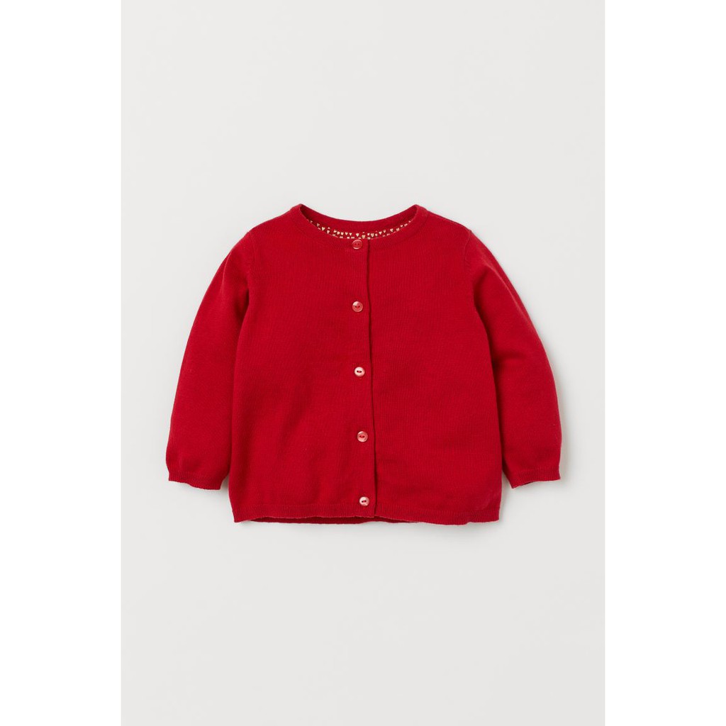 Áo cardigan đỏ HM H&amp;M size 6m-4y_hàng chính hãng Anh