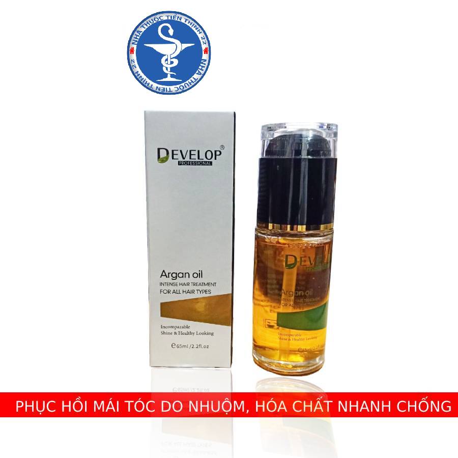 Tinh dầu dưỡng tóc DEVELOP phục hồi tóc hư tổn do nhuộm, dùng hóa chất giúp tóc siêu mềm mượt chai 65ml