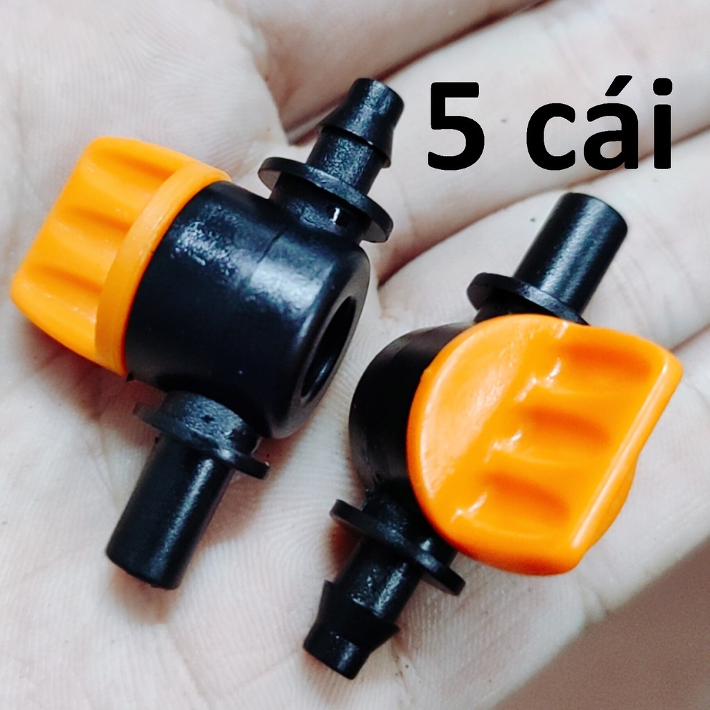 combo 5 Van khóa đầu béc tưới cây, phun sương, dùng cho ống 8mm phổ thông