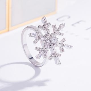 Nhẫn Hình Hoa Tuyết Đính Đá Zircon