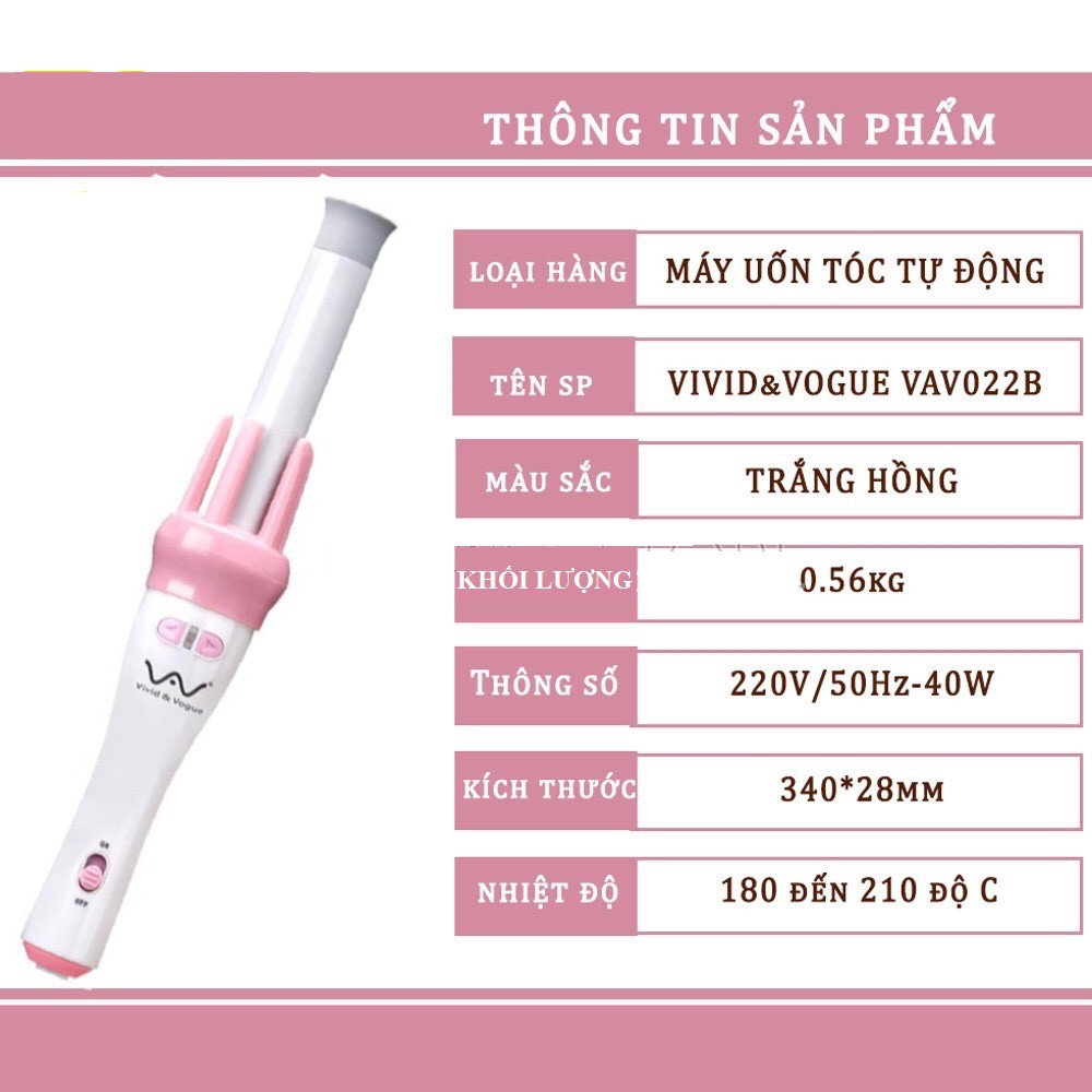 Máy Uốn Tóc Tự Động Xoay 360 Tiện Lợi