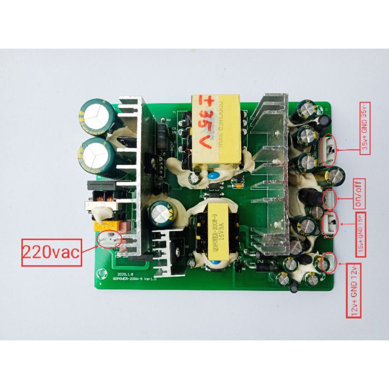 Mạch nguồn loa kéo 35vdc đôi