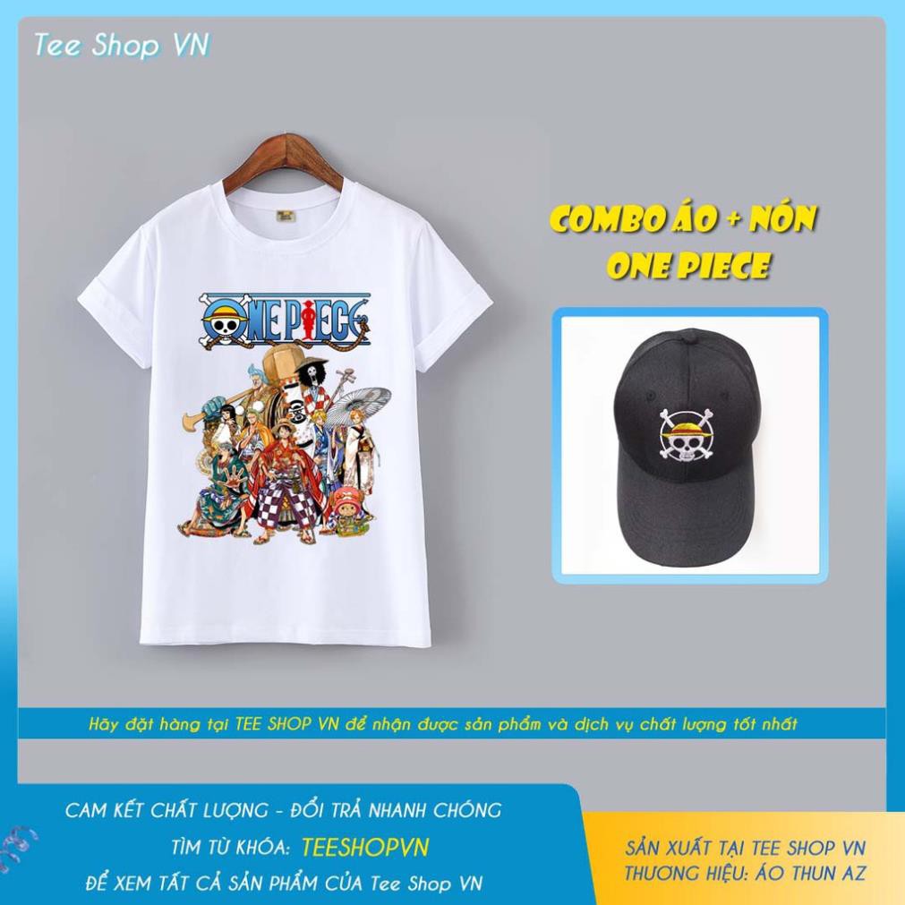 DEL HOT -  Combo Áo thun và Nón Team One Piece Luffy Zoro Sanji đẹp - Có size trẻ em C2246  / có size trẻ con