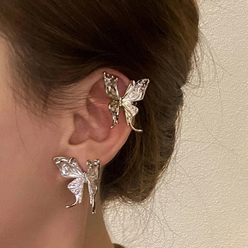 Khuyên Tai Hình Bướm Bằng Kim Loại Thời Trang Cá Tính Dành Cho Nữ