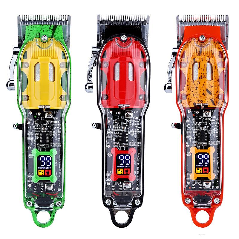 Tông đơ cắt tóc chuyên nghiệp trong suốt sạc điện cao cấp