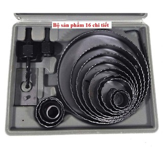Bộ mũi khoét lỗ tròn - 16 mũi khoét lỗ