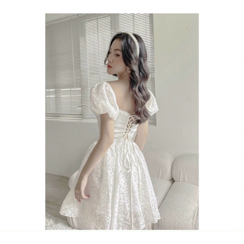 ĐẦM DỰ TIỆC REN HOA MAI ĐAN DÂY LƯNG SOFIA DRESS