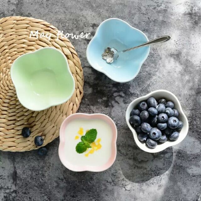 Bát sứ hoa 4 cánh full màu
