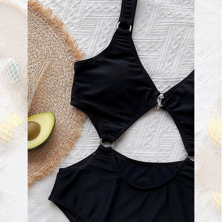 Đồ Bơi Một Mảnh Màu Đen Thiết Kế Quyến Rũ Cho Nữ