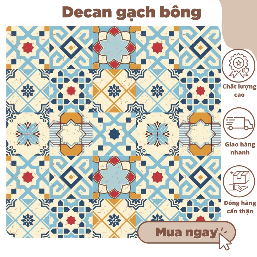 Đề can Gạch bông 40x60cm - Decal Gạch Bông Dán bếp, Dán tường - Trang trí nhà cửa