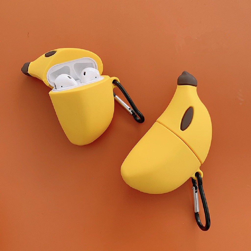 Airpods Case ⚡ Tặng Móc Đeo ⚡ Chuối Cute - Case Tai Nghe Không Dây Airpods 1/ 2/ i12/ Pro - TGDĐ89