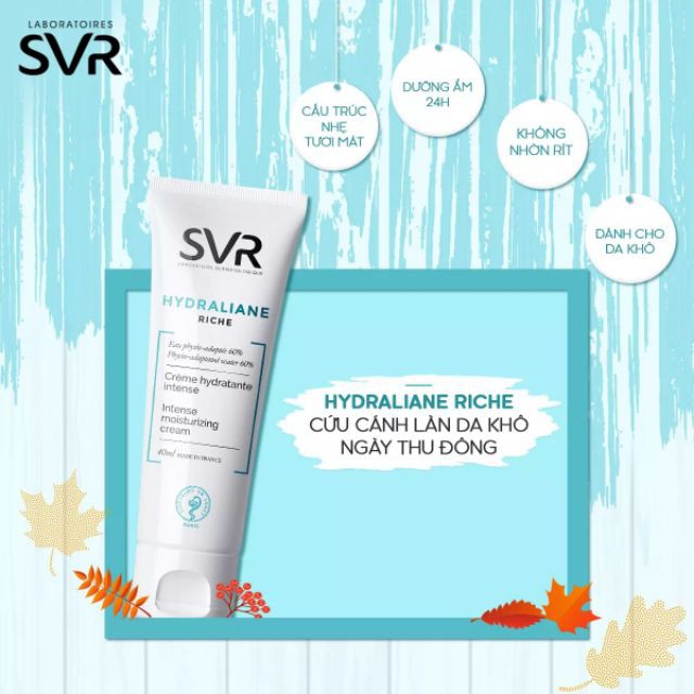 Kem Dưỡng Ẩm SVR Hydraliane Riche 40ml - Kem Dưỡng Ẩm Dành Cho Da Khô Nhạy Cảm