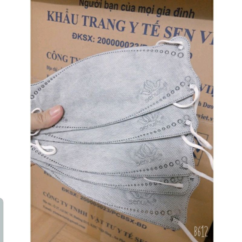 Khẩu trang y tế cao cấp LUXURY 4D Sen Việt ,1 hộp 30 cái, lọc bụi,kháng khuẩn ,có 3 màu.Xanh.Trắng.xám