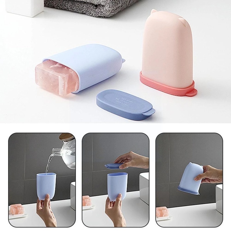 Hộp Đựng Xà Phòng Bằng Silicon Họa Tiết Hoạt Hình Dễ Thương Chống Thấm Nước Tiện Dụng Mang Theo Du Lịch / Cắm Trại