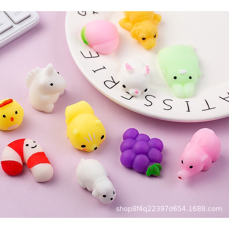 [Vui nhộn] Đồ chơi squishy mochi dẻo bóp giảm căng thẳng dành cho bé, trang trí bàn làm việc, vui nhộn, có mẫu bánh bao