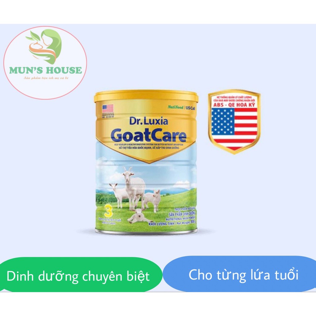 Sữa dê Dr.Luxia Goat care 3 800g [ date mới  ]