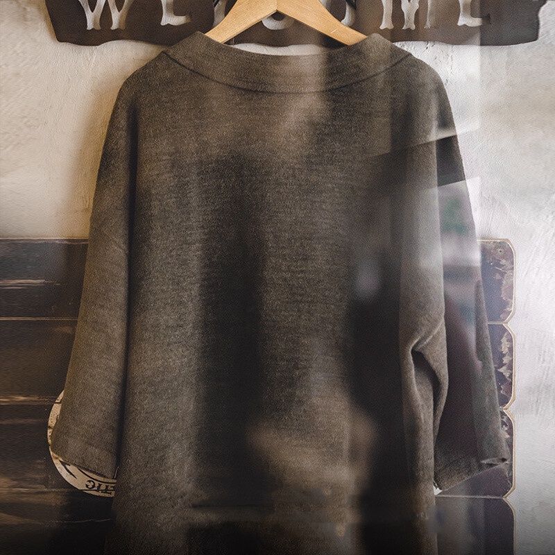 Áo sweater MADEN lông cừu dệt kim tay lỡ dáng rộng cổ cao phong cách cổ điển thời trang dành cho nữ