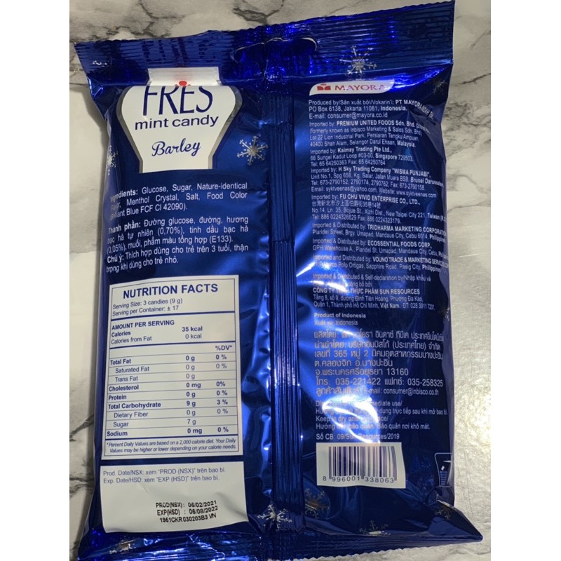 KẸO BẠC HÀ FRES MINT CANDY BARLEY 150G