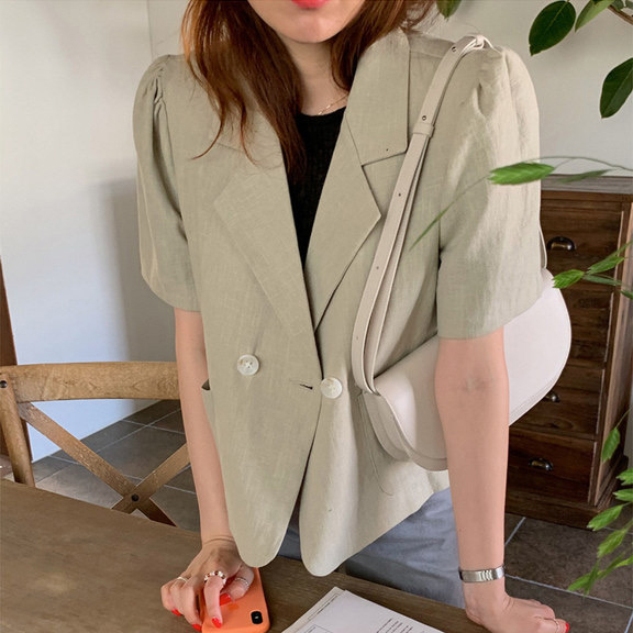 Áo khoác blazer tay phồng cổ chữ V thời trang | BigBuy360 - bigbuy360.vn