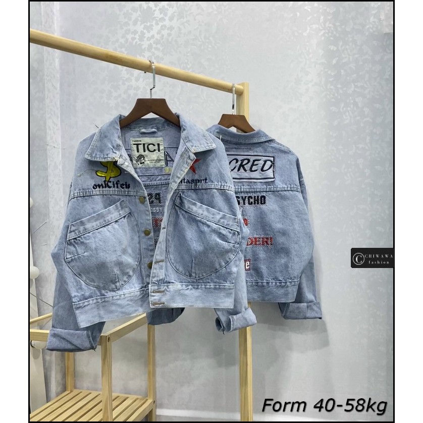 Áo khoác jean nữ Cred Brooklyn Vouge Number cao cấp form 48-59kg Chiwawa shop giá sỉ C12A
