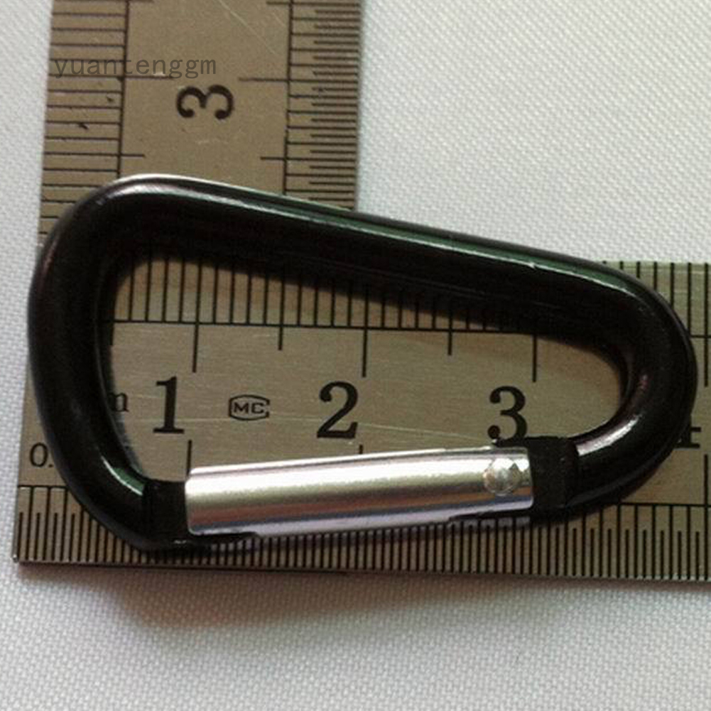 10 móc khóa chữ bằng hợp kim nhôm màu đen thiết kế hình chữ D đơn giản tiện lợi