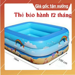 Bể bơi phao cho bé 3 tầng có đế chống trượt, có kèm bơm điện