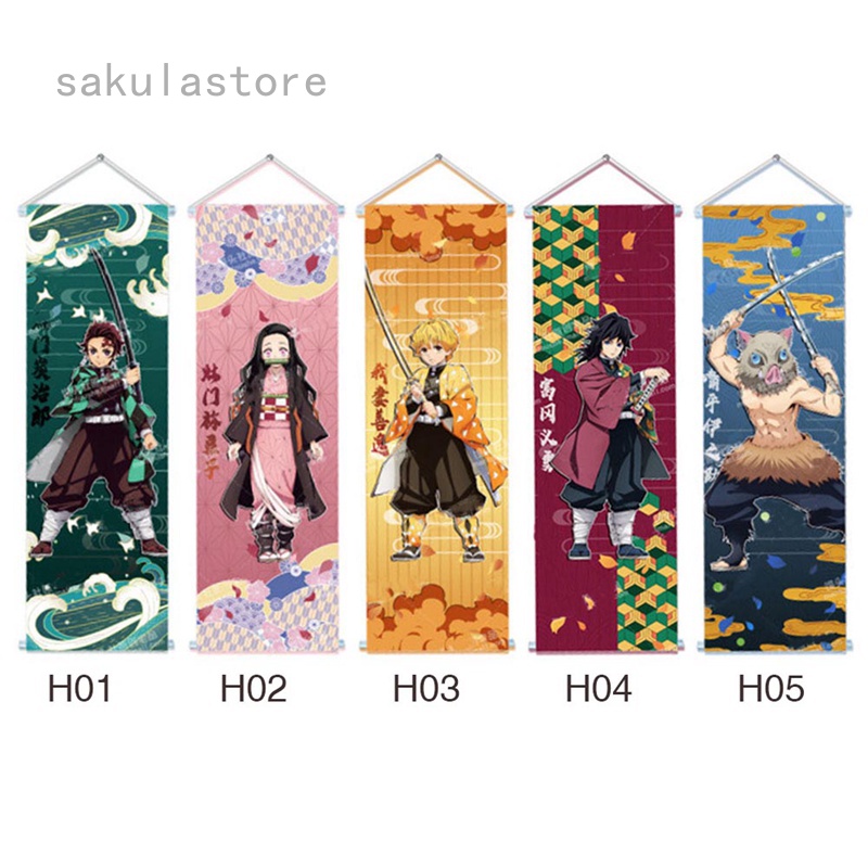 Tranh Vải Bạt Treo Tường In Hình Anime Demon Slayer: Kimetsu No Yaiba Trang Trí Nội Thất