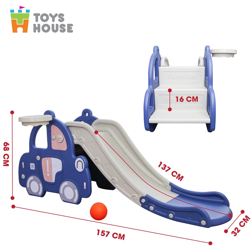 Cầu trượt kèm Khung bóng rổ cho bé Toys House WM21B061, hàng chính hãng cao cấp
