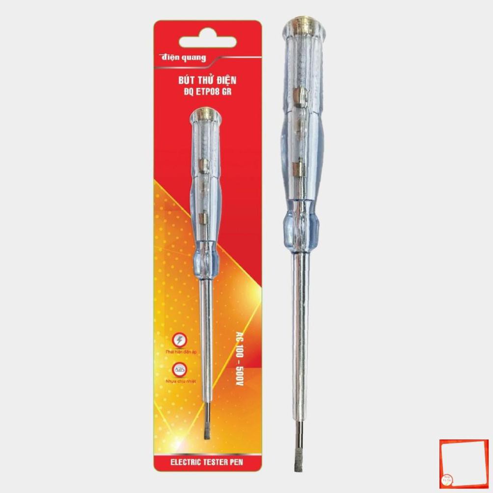 [Hàng chính hãng] Bút thử điện Điện Quang ĐQ ETP08 GR (Đầu vít dẹp, 190 mm, màu xám trong)