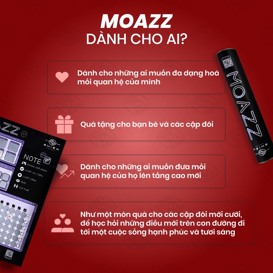 Bảng game "MOAZZ" - Drinking game dành cho cặp đôi siêu hot, đưa mối quan hệ lên một tầm cao mới | Ghiền Mystery