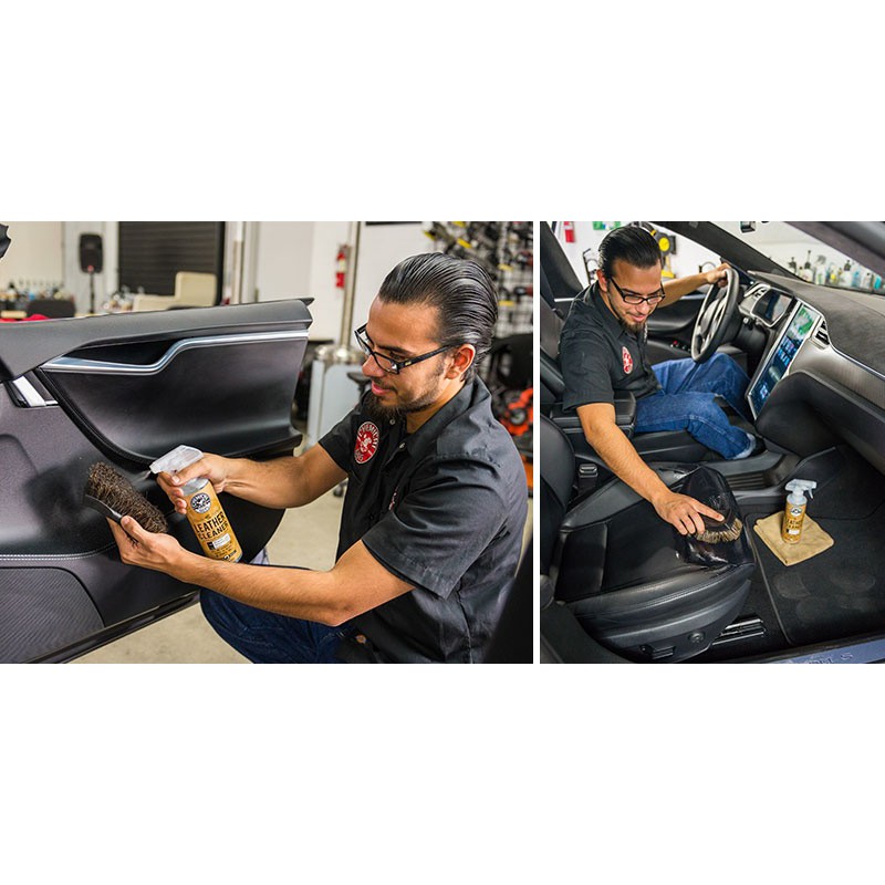 Bàn chải lông bờm ngựa Horse Hair vệ sinh nội thất, da cao cấp 14cmx4cm