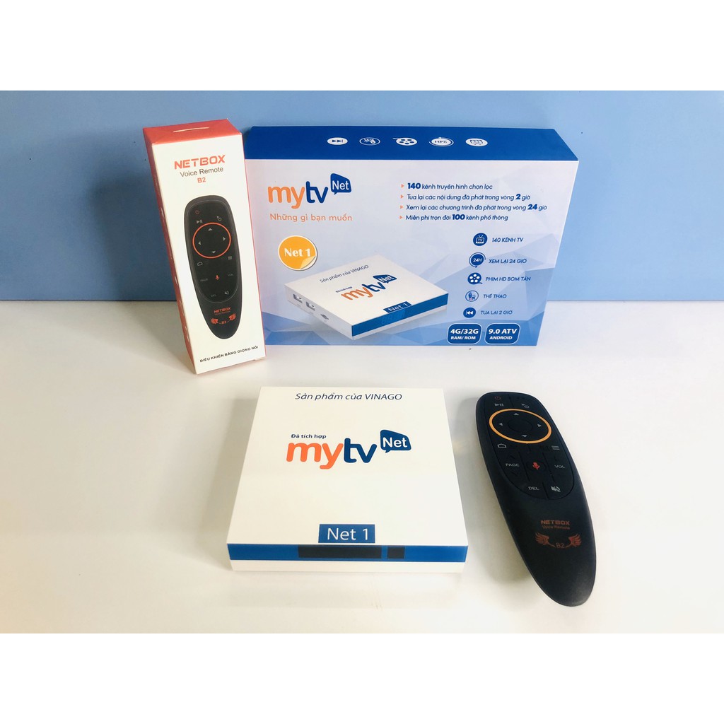 Hộp Tivi Box MyTV Net 4G Android 9.0 Tặng Kèm Chuột Bay Tìm Kiếm Giọng Nói Netbox B2