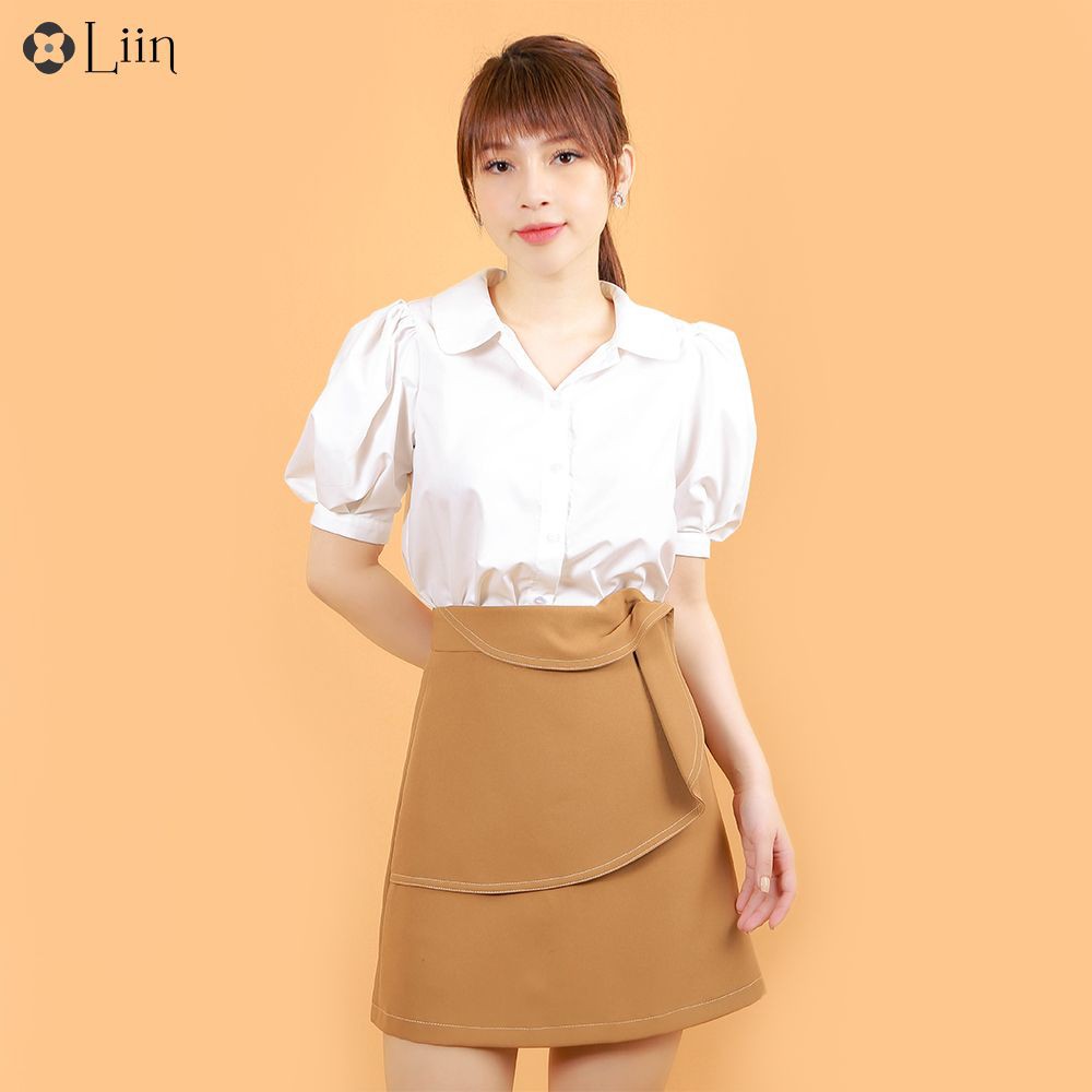Áo sơ mi trắng Linbi dáng công sở, thiết kế tay lỡ sành điệu Liin clothing SM3019
