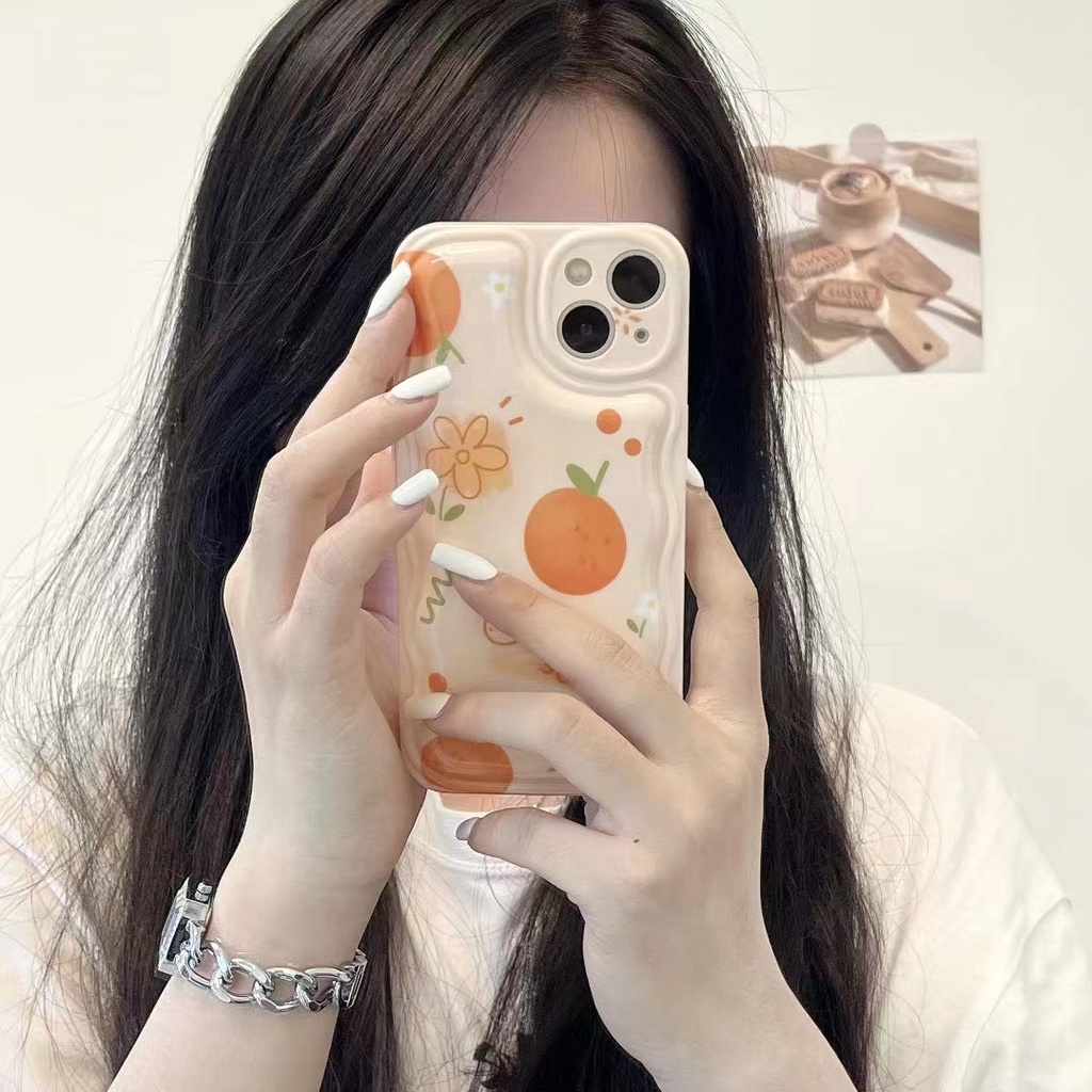 Ốp Điện Thoại IMD Họa Tiết Sóng Biển Màu Cam Cho iPhone XS XR XSMAX 11 11PROMAX 12 12PRO 12PROMAX 13 13PRO 13PROMAX