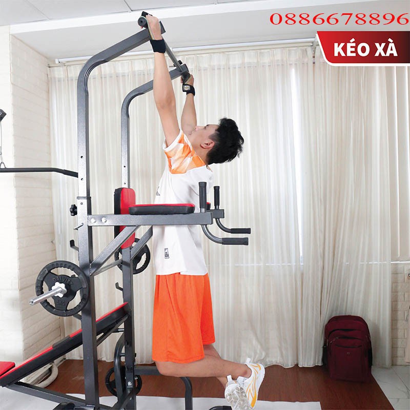 Giàn tạ đa năng ZASAMI 8211, 8sport free sip + quà tặng đủ bộ tạ gang  sẵn hàng