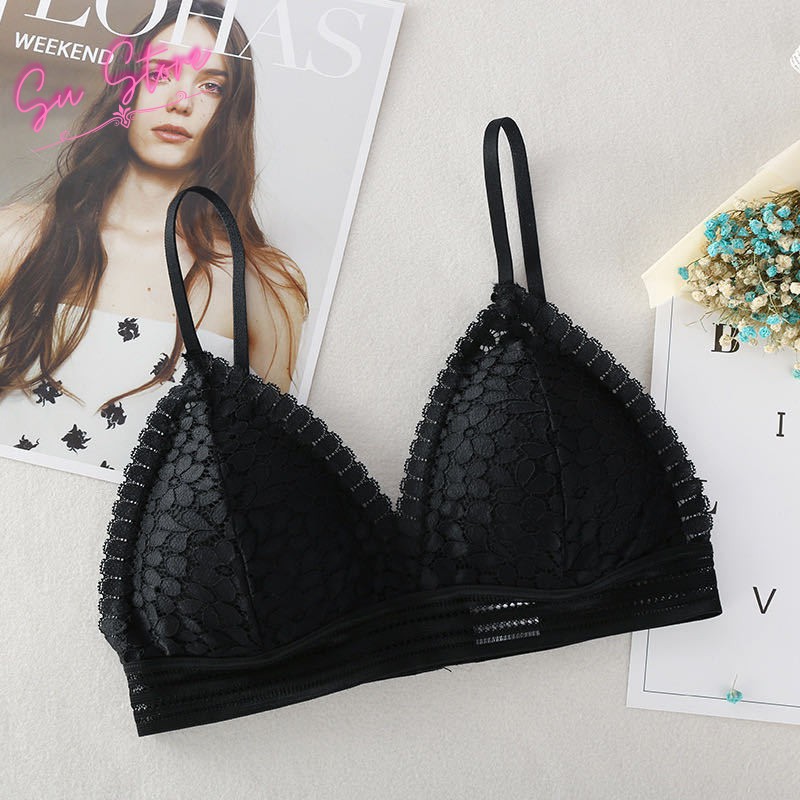 Áo Bra Mút Mỏng 2 Dây Sexy, Áo Lót Ren Cài Sau Nâng Ngực Quyến Rũ - 7313