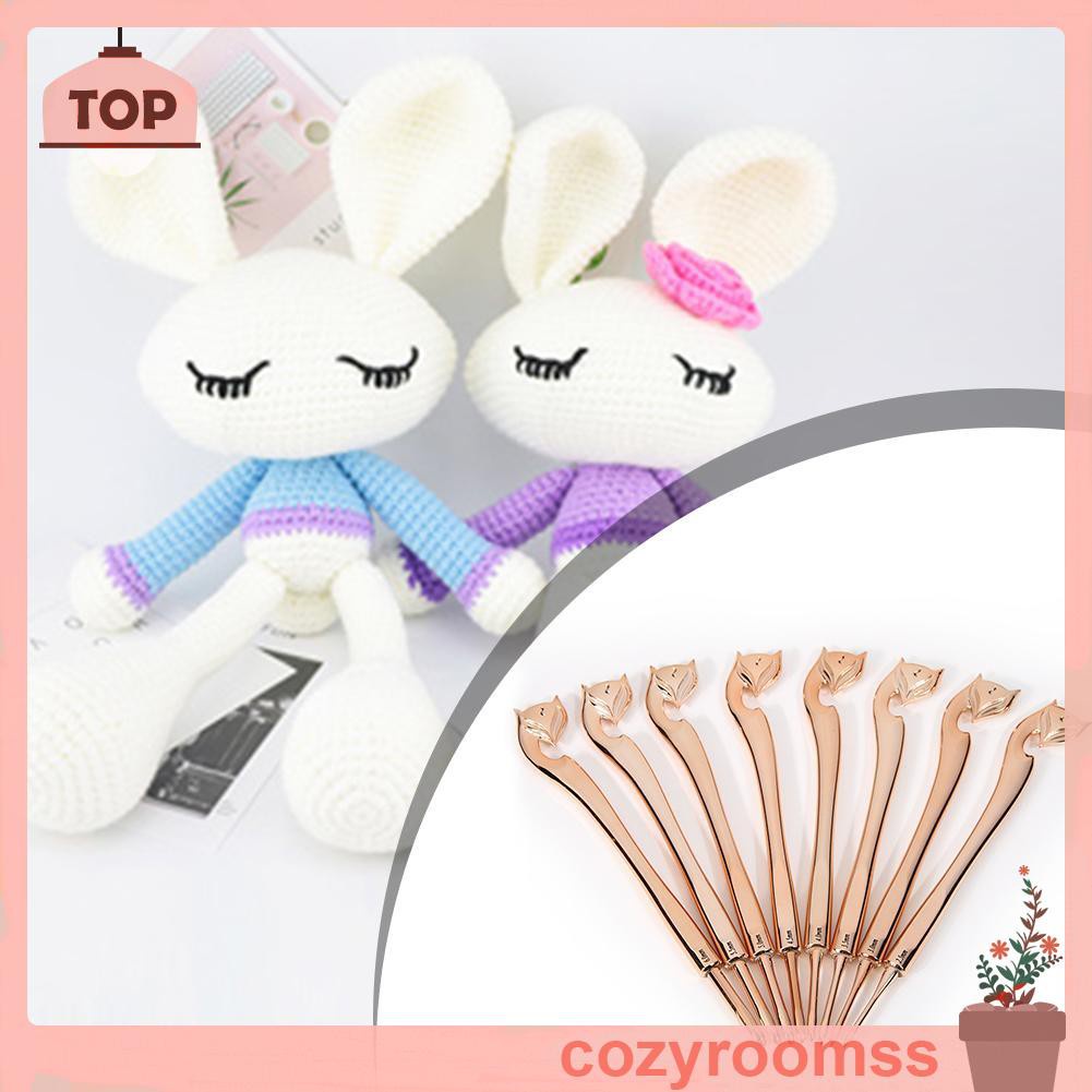 Set 8 Kim Móc Len Hình Cáo Màu Vàng Diy