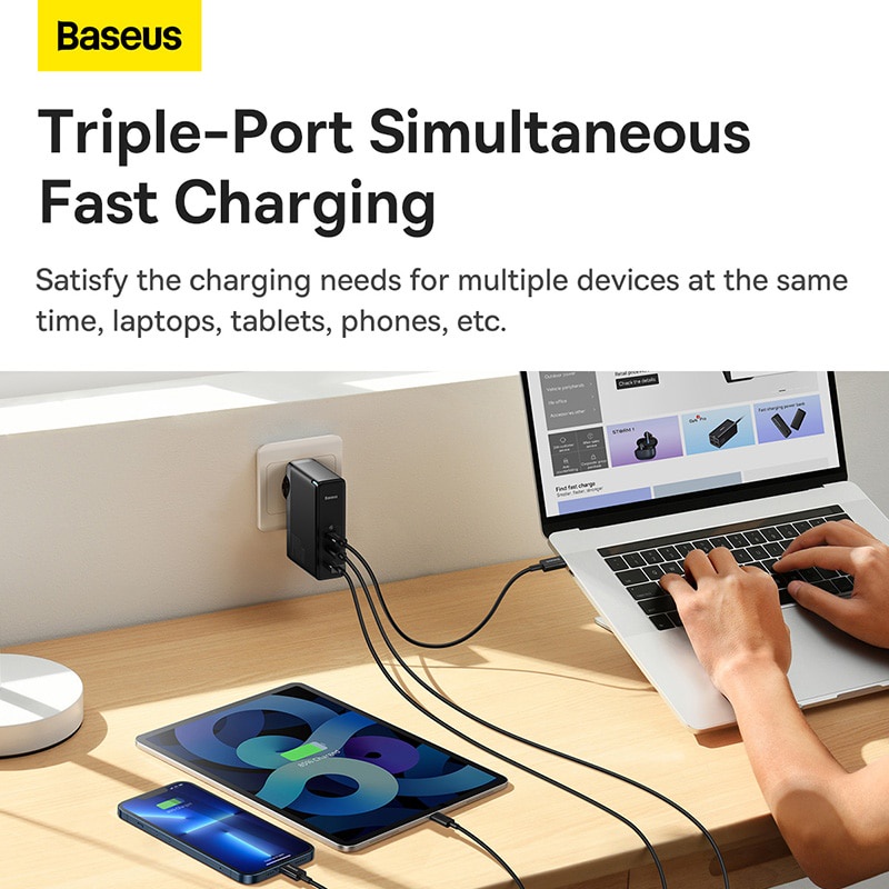 Bộ Sạc Baseus GaN5 pro 140W Sạc Nhanh USB Type C PD3.1 cho điện thoại, máy tính bảng...bảo hành 12 tháng- topbuy24h.vn