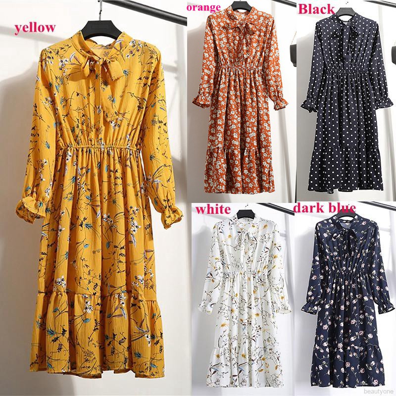 Đầm tay dài phối nơ thiết kế thanh lịch cho phái nữ | BigBuy360 - bigbuy360.vn