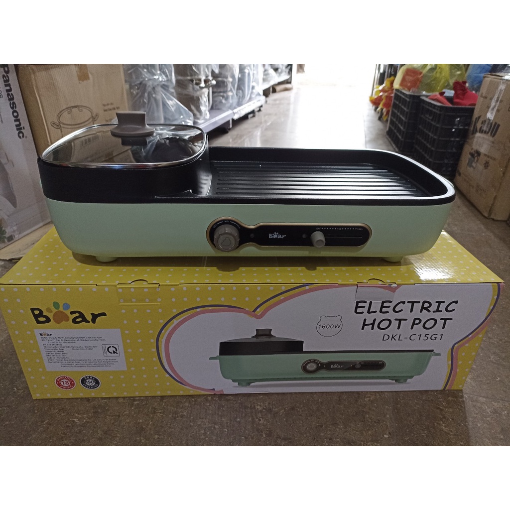 Bếp Lẩu Nướng 2 Ngăn Đa Năng Bear DKL-C15G1 Bảo Hành 18 Tháng