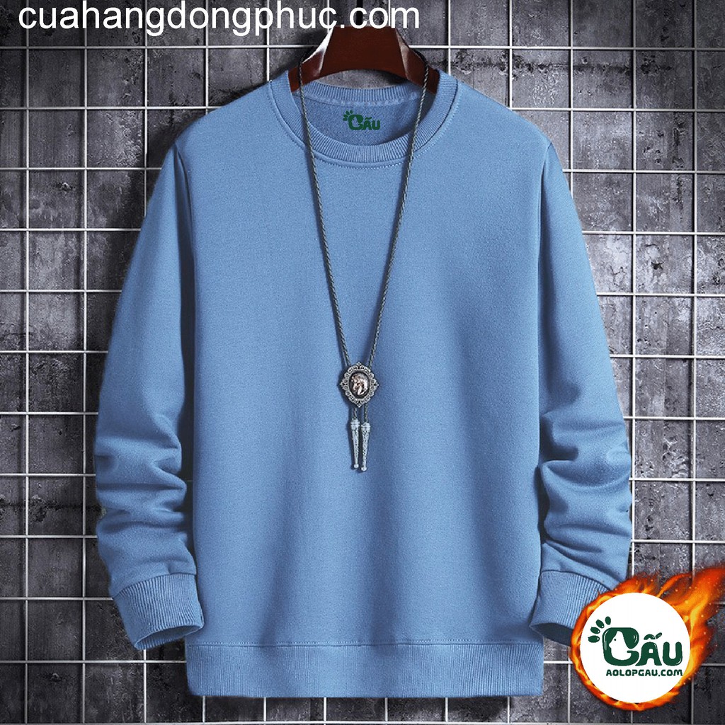 Áo sweater GẤU 194 vải nỉ thu đông co dãn, dày dặn mềm mịn form rộng phong cách Unisex - Trơn SW | BigBuy360 - bigbuy360.vn