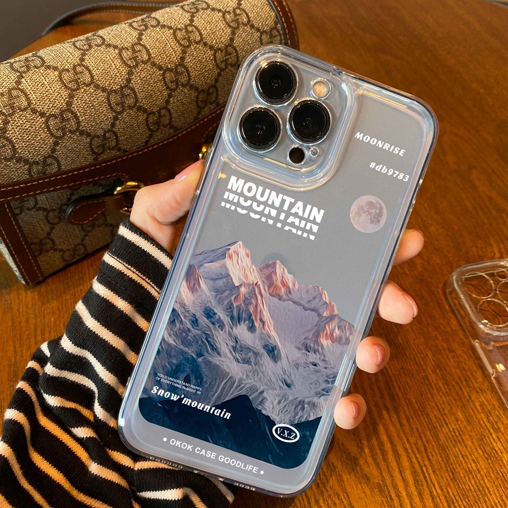Ốp Điện Thoại TPU Trong Suốt Hình Ngọn Núi Cho iPhone 13 Pro Max 11 Pro Max 12 Mini X XR XS Max SE 2020 2022 6 6S 7 8 Plus