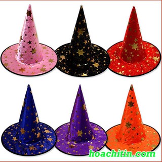 Nón Phù Thủy Nhũ Sao hóa trang Halloween